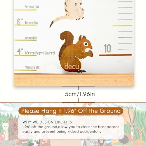 Growth Height Chart for Kids, Removable 79"x7.9" (Animal)