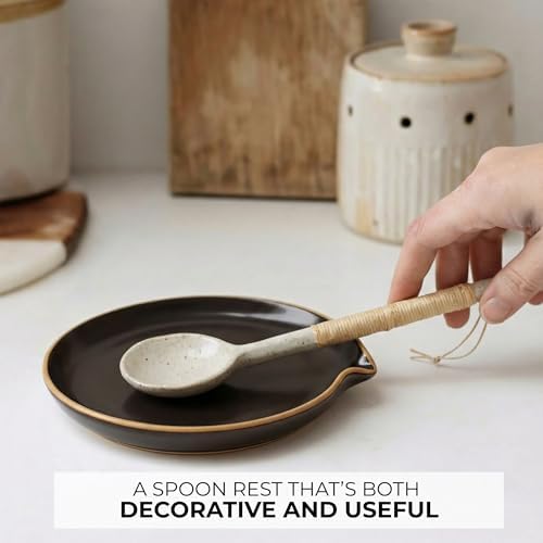 Beautiful Ceramic Spoon Rest for Stove Top - Stylish Holder for Countertop