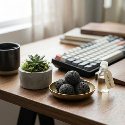 Baluue 20Pcs Natural Lava Rock Diffuser Stones Mini Volcanic Rock P
