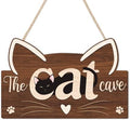 HLNIUC Funny Black Cat Door Sign(11”x7”),Cute Pat Welcome Wall Decor,The Cat Cave Hanging Decoration for Front Door,Housewarming Gift Wall Sign for Pat Lovers,Cats Welcome People Tolerated Plaque