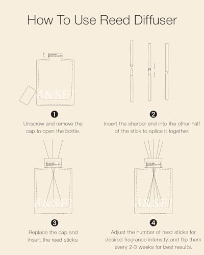 M&SENSE Reed Diffuser Set, Coconut Lime, 17 oz Natural Essential Oil