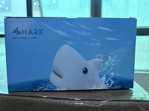LOVERUIS Shark Night Light for Children, 7 Color Changing LED Portable Touch Baby Lamp, USB Rechargeable Silicone Animal Night Light for Children, Kindergarten, Toddlers (Shark)