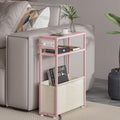 Leomonio Narrow Side Table, Slim Night Stand with Magazine Rack