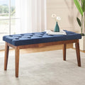 kinmars Tufted Entryway Bench for Bedroom End of Bed, 42.5", Blue