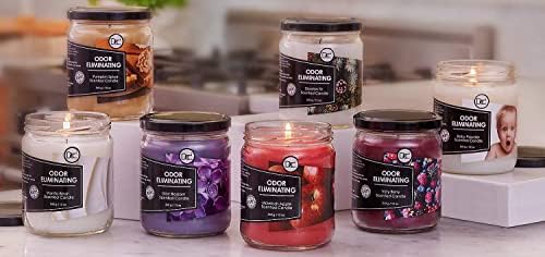 Siberian Fir Odor Eliminating Highly Fragranced Candle - Eliminates 95% of Pet, Smoke, Food, and Other Smells Quickly - Up to 80 Hour Burn time - 12 Ounce Premium Soy Blend
