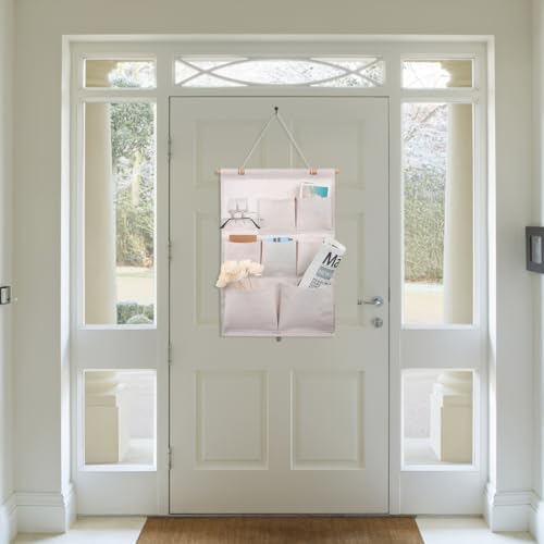 PRETYZOOM Wall Pocket Organizer Over The Door Hanging Magazine Storage Pockets Also Suitable for Remotes Mail Pens Glasses 20.47 X 13.77 Inch