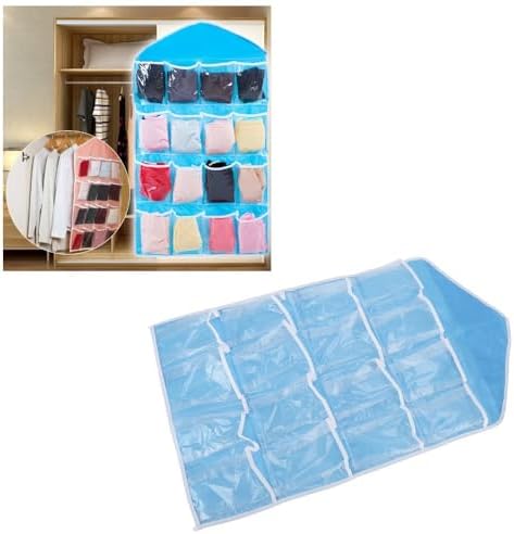 Hanging Storage Organizer 16 Pockets - Over The Door Wall Organizer for Bedroom, Living Room, Waterproof Polyester Fabric(Blue)