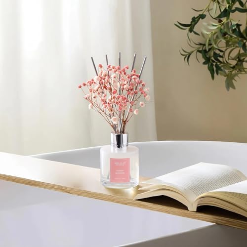 Airkeep Reed Diffuser Set, 3.38 fl oz (100 ml) - Cherry Blossom Oil Diffusers with 8 Reed Sticks, Home Fragrance Reed Diffuser for Bathroom Shelf Decor