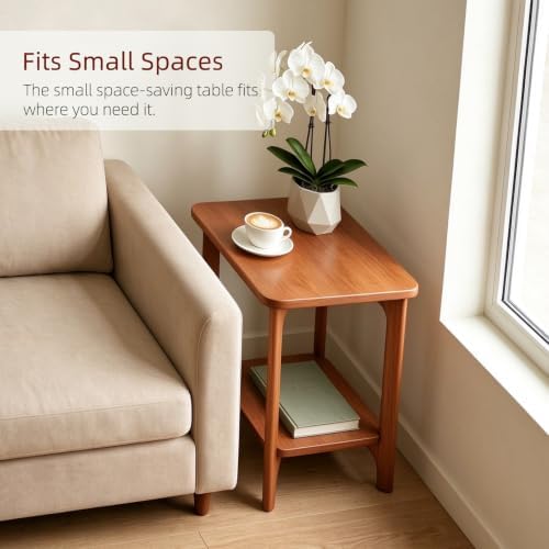 Solid Wood Walnut Small Side Table for Living Room, Bedroom