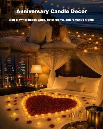 Homemory 100-Pack Flameless Tea Lights Candles Battery Operated, 200+ Hours