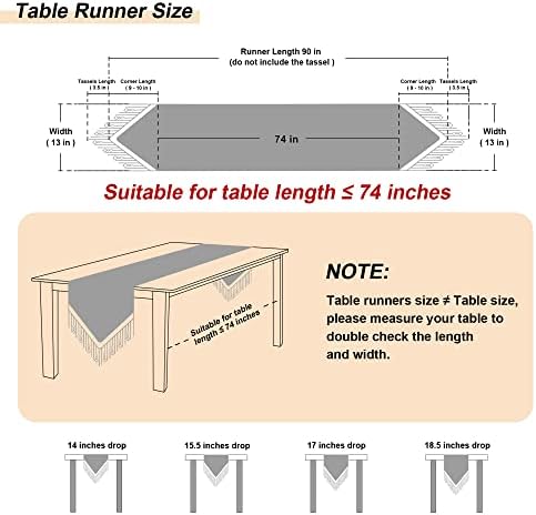 Loom and Mill Luxury Vintage Chenille Table Runner 90 Inches Long, Black