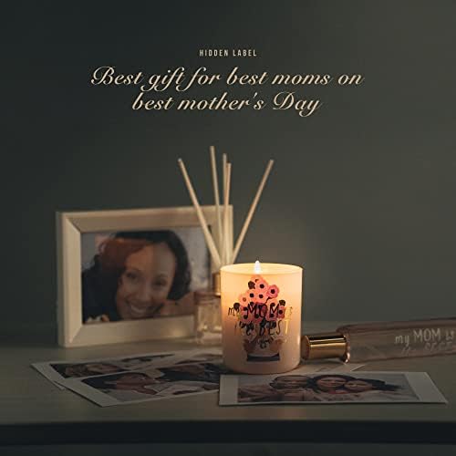 Hidden Label Soy Candle Set: Geranium & Rose 'Best Mom' Gift with Reed Diffuser & Room Spray