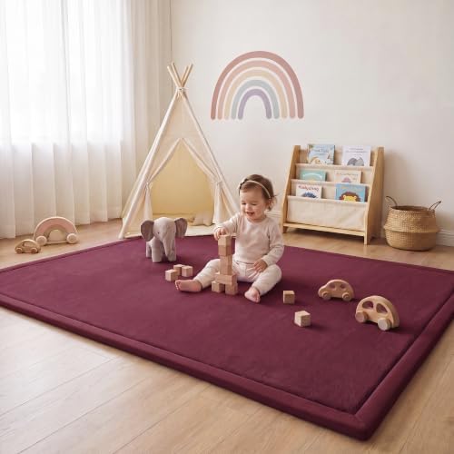 1.3" Thick Baby Play Mat for Floor,39x59 Memory Foam Tummy Time Mat