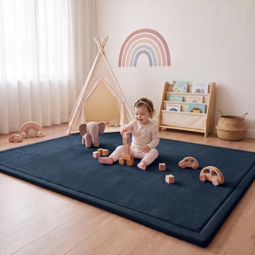 1.5" Thick Baby Play Mat for Floor,39x59 Padded Playpen Mat, Non-Slip