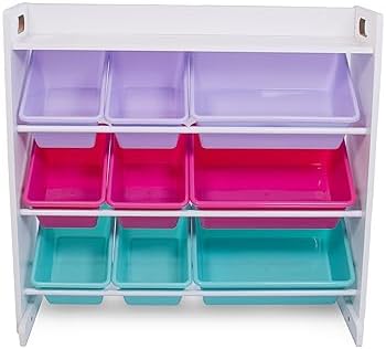 Humble Crew Kids Toy Organizer with Display Shelf, 9 Bins, 3 Tier Storage