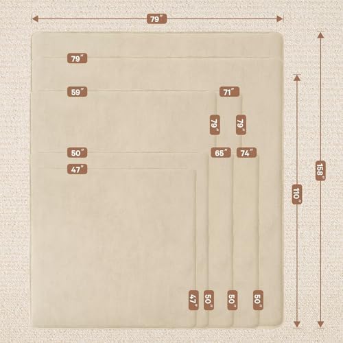 Baby Play Mat for Floor,Tummy Time Area Rug 79x110 Playpen Muscle Mat Beige