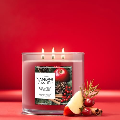 Yankee Candle Red Apple Wreath Scented Candle, 14.5oz 3-Wick