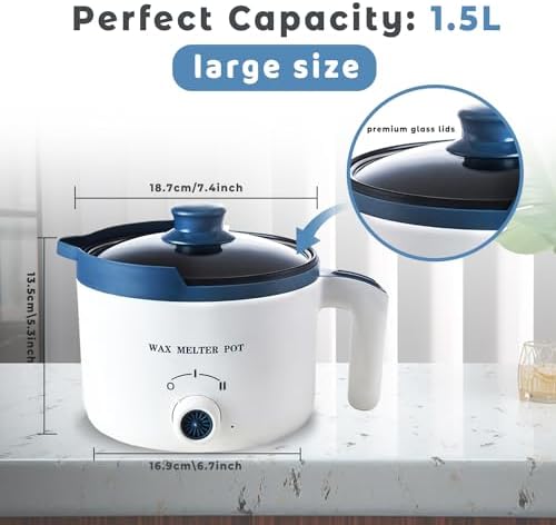 Ksedcon Electric Wax Melter Pot for Candle Making with Pouring Spout 1.5Qt