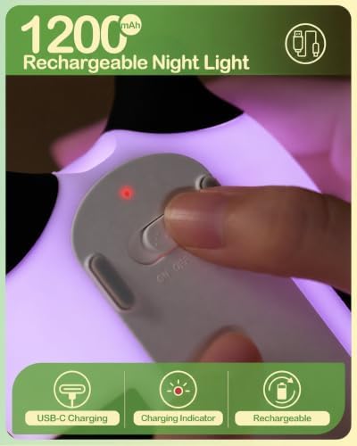 ATSUI Cute Panda Night Light, Voice Control Colorful LED Squishy Novelty Animal Night Lamp, Nursery Nightlight for Desk Decor, Funny Gifts Stuff for Boys Girls Baby, White Elephant Gifts