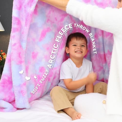 MUGD Soft Blankets Fleece Soft Fuzzy Throw Blanket Pink Warm Throw Blanket for Bed