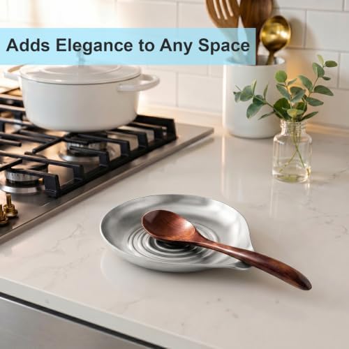 VanlonPro Kitchen Stainless Steel Spoon Rest for Multiple Utensils, Silver