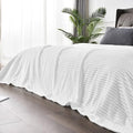 BEDELITE 3D Ribbed Jacquard White Blankets Queen Size for Bed, 90x90 Inch