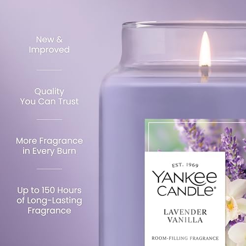 Yankee Candle Lavender Vanilla Scented Candle, 22oz Large Jar