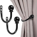 Sumnacon Curtain Holdbacks 2 Pcs Wall Mounted Curtain Tiebacks, Black