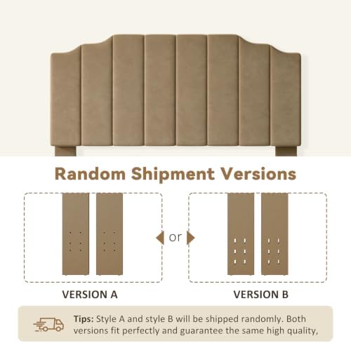 Befurtori Queen Size Headboard Only, Linen Wall Mount Headboard, Brown