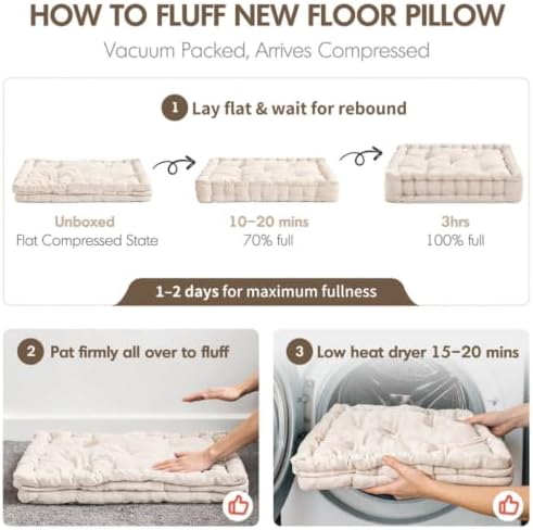 Intelligent Design Floor Pillow, Large Cushion for Meditation, 24x24 Navy