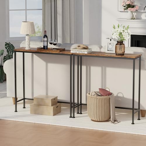 Narrow Console Table, 29.5" Small Entryway Table, Thin EntranceTable, Sofa Table, Behind Couch Table, DisplayTable, for Hallway, Bedroom, Living Room, Foyer, Corridor, Office, Rustic Brown