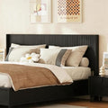 COCO DESIGN King Size Fluted Headboard Only, 80" Black Wall Mount