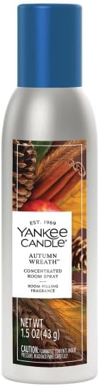 Yankee Candle Concentrated Room Spray, Autumn Wreath Cinnamon Apple, Air Freshener Odor Eliminator For Instant Home Invigoration, 1.5 Ounce (Pack of 3)
