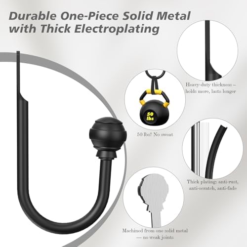 Hion Curtain Holdbacks Black 4pcs, Curtain Tiebacks Wall Mounted Hooks