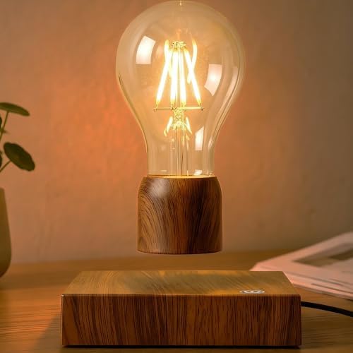 Magnetic Levitating Floating Wireless LED Light Bulb Desk Lamp for Unique Gifts, Room Night Light, Home Office Decor Tech Toys