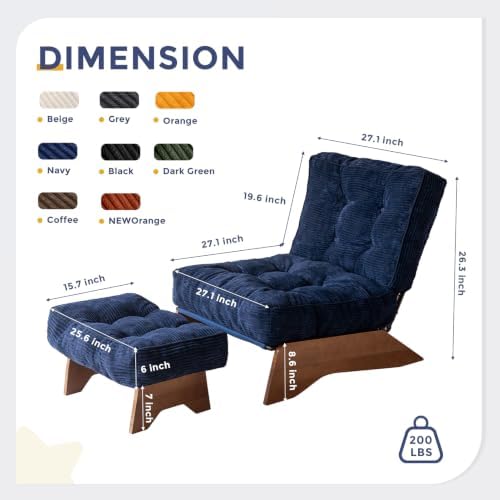 MAXYOYO Accent Chair with Ottoman, Lounge Chair with Adjustable Backrest