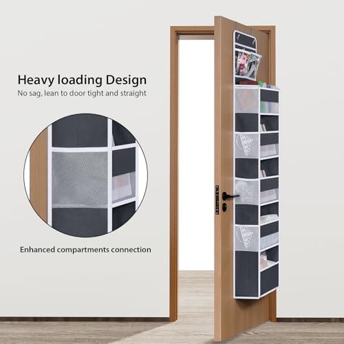 Univivi Over the Door Organizer for Baby Essential, 6-shelf, Dark Grey