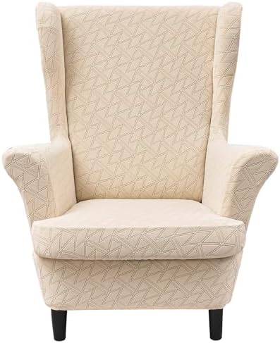 HZDHCLH Wingback Chair Slipcovers 2 Piece,Stretch Spandex Wingback Chair Covers for Living Room Armchair,Washalbe Sofa Slipovers