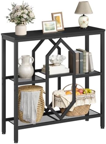 HOOBRO Console Table, Narrow Entryway Table, Behind Couch Table, Black
