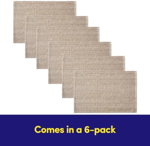 Sweet Home Collection 100% Cotton Placemats for Dining Room, Two Tone Woven Fabric, Soft Durable Table Mat Set, Set of 6, Eggshell, Rectangle 13" x 19" (Pack of 12)