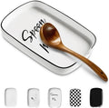 ABRUTY Spoon Rest for Stove Top, Ceramic Spoon Holder for Counter, Modern Farmhouse Decor Accessories for Spatula, Spoons or Tongs