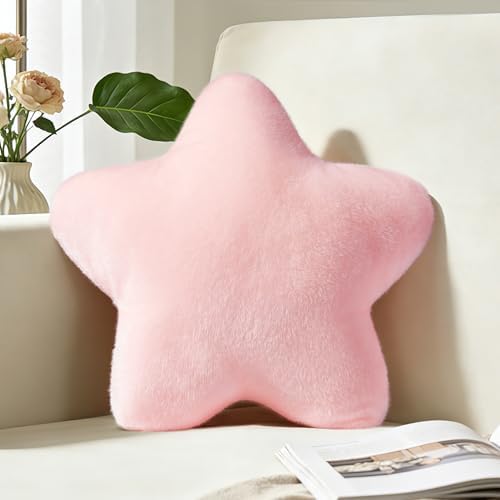 Star Pillow 15.4" Pink Decorative Throw Pillows for Girls Bedroom Decor