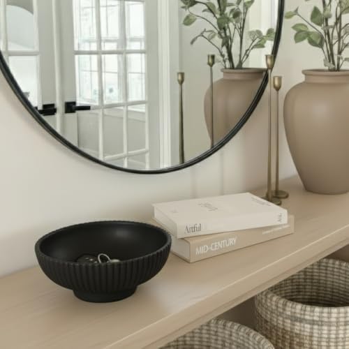 KIBAGA Decorative Concrete Fruit Bowl for Kitchen or Table - Large Key Bowl
