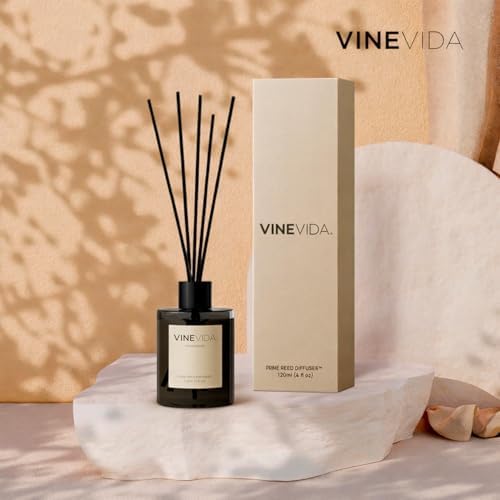 VINEVIDA | Jasmine | Reed Diffuser for Home & Bathroom | Long-Lasting Scent Sticks Set | Oil Stick Diffuser | Bathroom Scent