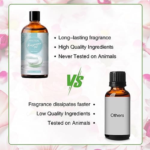 PHATOIL Baby Powder Fragrance Oil for Diffuser Aromatherapy 3.38FL.OZ