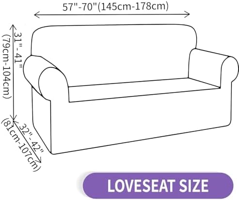 ZNSAYOTX Super Stretch Loveseat Covers (57"-70"), New Striped Love Seat Slipcover, Dogs Pet Friendly Anti-Slip Couch Protector Spandex Durable 2 Seater Fabric Sofa Cover (Dark Grey, Loveseat)