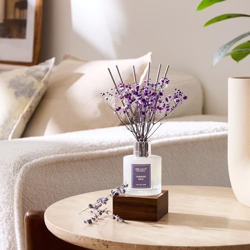 Airkeep Reed Diffuser Set,3.38 fl oz (100 ml) - Lavender Field Oil Diffusers with 8 Reed Sticks, Home Fragrance Reed Diffuser for Bathroom Shelf Decor