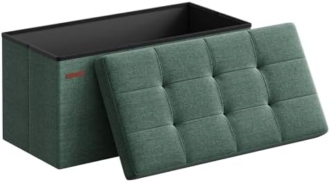 SONGMICS 30 Inches Folding Storage Ottoman Bench, Load 660 lb