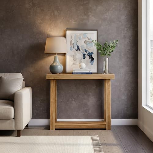 Plank+Beam Classic Console Table, with Shelf, 36 Inch, Pecan