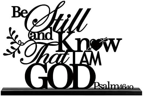 Jetec 1 Pc Remember Prayed Sign Wood Blessed Table Decor, Black, Be Still